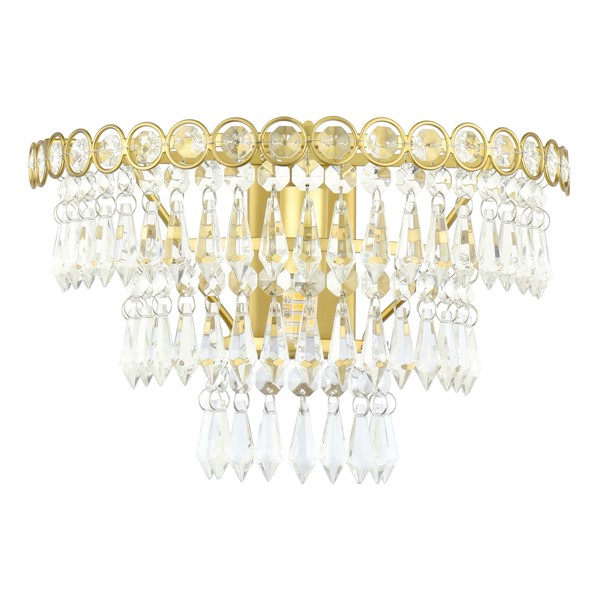 (image for) Laura Ashley Enid Wall Light Faceted Glass and Matt Antique Brass